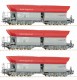 67154 Roco Set of 3 Self-unloading hopper wagons, Logserv